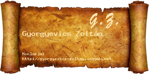 Gyorgyevics Zoltán névjegykártya
